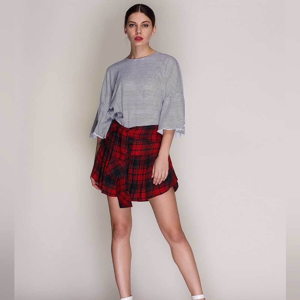 Zara Women’s Red Plaid Skirt